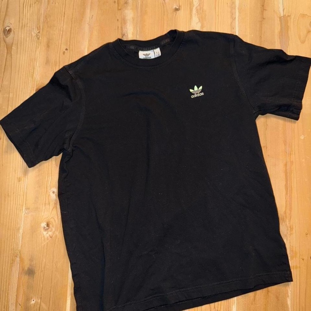 Adidas Originals Mens Trefoil Logo T-Shirt Black Short Sleeve Crew Neck Size M‎